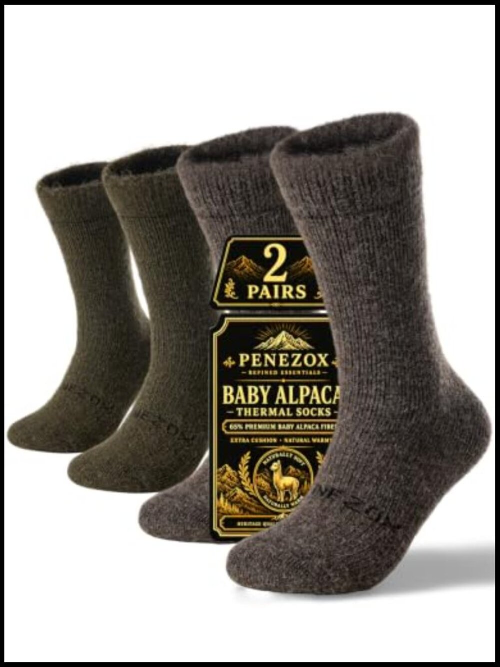 Thermal Baby Alpaca Crew Socks Thick Plush Extra Warm Winter Boot Socks